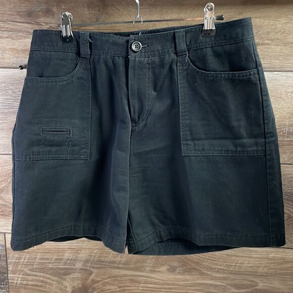 Dockers Women Ladies Vintage Favorite Fit Cotton Large Pocket Shorts Sz 10 Black - Picture 2 of 5